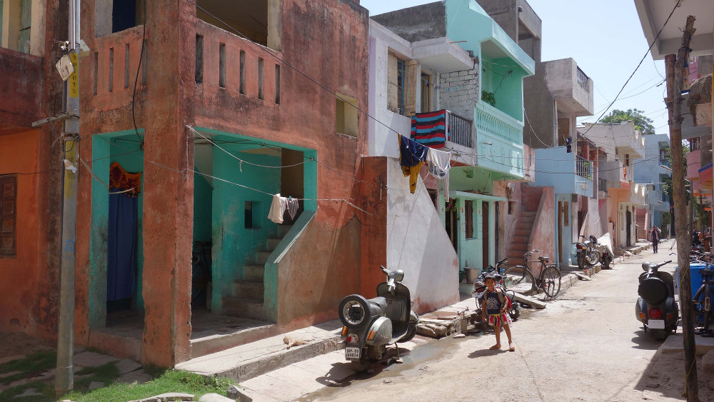 Beispiel für Doshi’s sozialen Wohnungsbau für einkommensschwache Bevölkerungsgruppen: »Aranya Low Cost Housing for Indore Development Authority«, Indore, 1989 © Vastushilpa Foundation, Ahmedabad