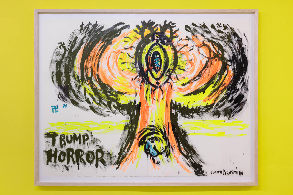 Judith Bernstein, Trump Horror, 2017, Acryl auf Papier, Courtesy der Künstlerin and Karma International, Zürich © Judith Bernstein, Foto: Karma International, Zürich