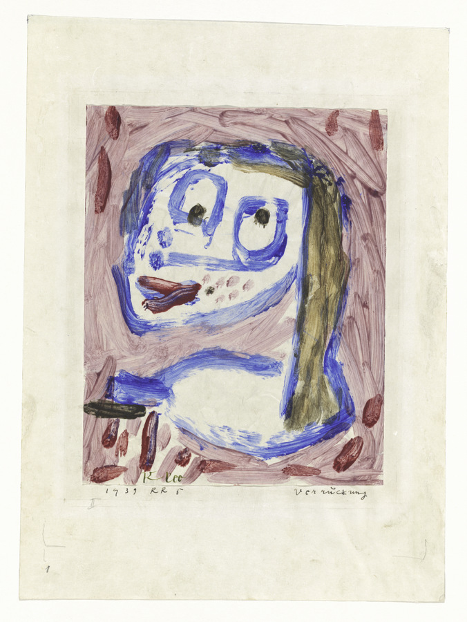 Paul Klee, Verrückung, 1939, 805, Kleisterfarbe