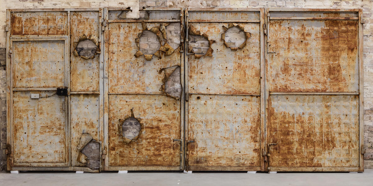 Ai Weiwei, A Metal Door with Bullet Holes, 2015,