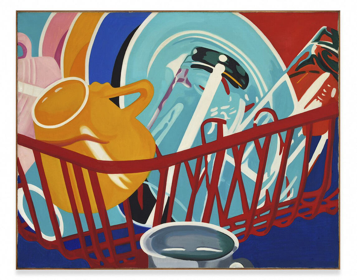 Sturtevant, "Rosenquist Dishes", 1966,  Öl auf