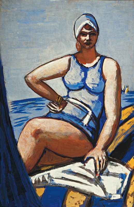Max Beckmann, 1884–1950, Quappi in Blau im Boot,