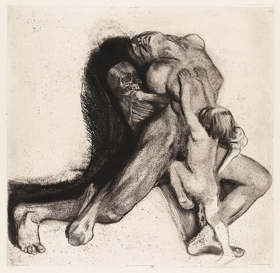 Käthe Kollwitz, Tod und Frau, 1910, Radierung,