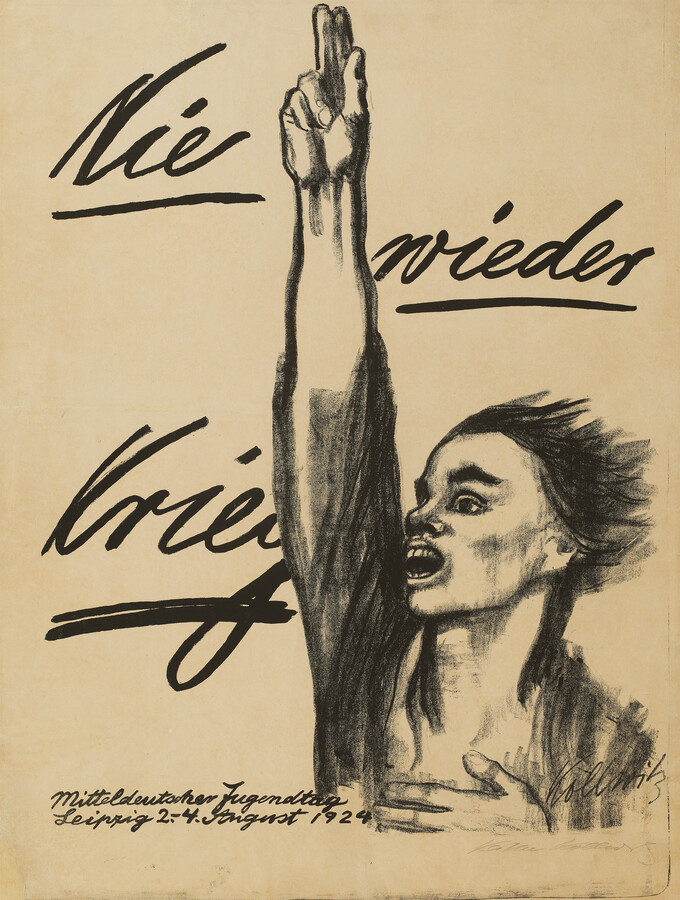 Käthe Kollwitz, «Nie wieder Krieg», 1924, Kreide-