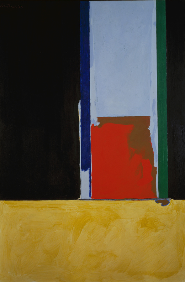 Robert Motherwell, "The Garden Window", 1969/1990, Acryl und Kohle auf Leinwand, 153,4 × 101,9 cm, Modern Art Museum of Fort Worth. Museumsankauf, Friends of Art Endowment Fund © Copyright 2023 Dedalus Foundation, Inc./Licensed by Artists Rights Society (ARS), NY