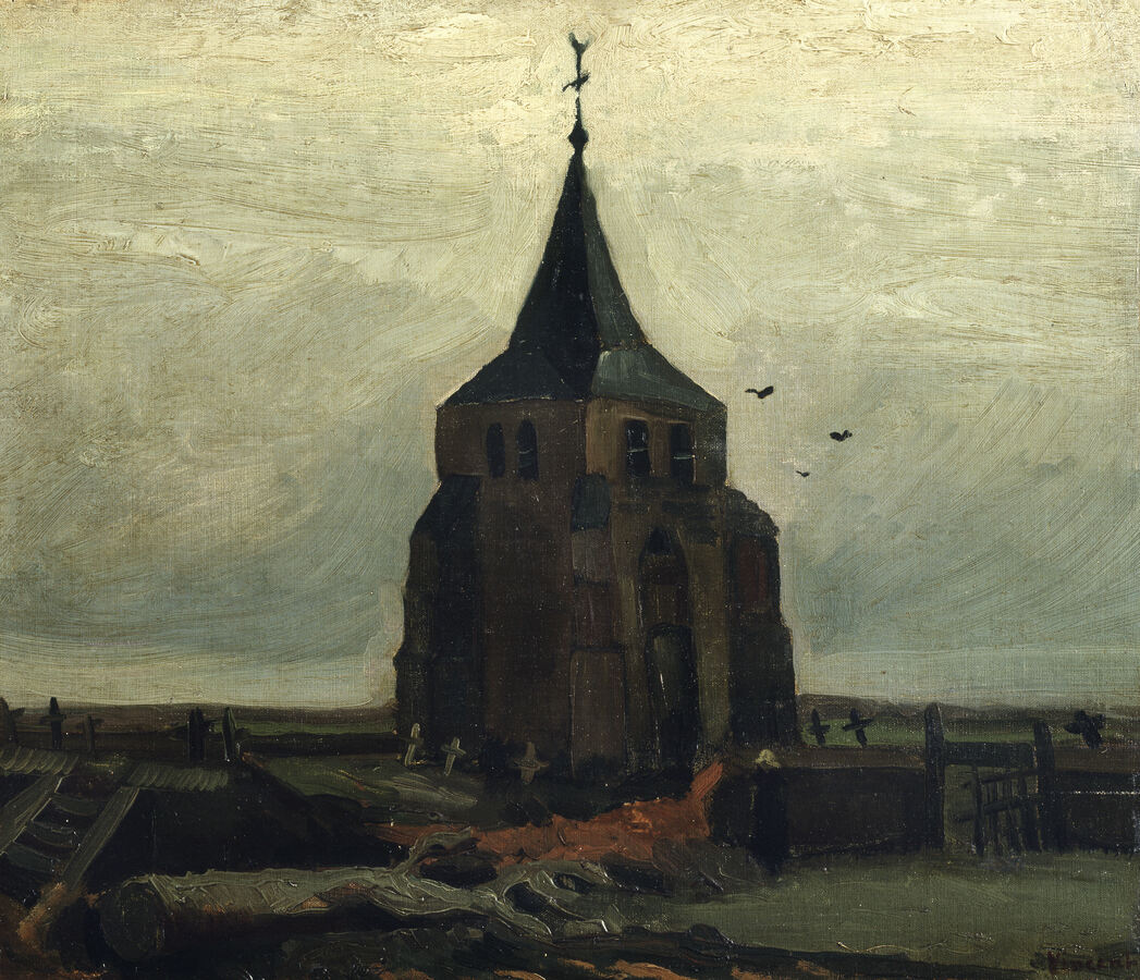 Vincent van Gogh, Le Vieux Clocher, 1884, Öl auf Leinwand auf Holz, 47,5 x 55 cm, Sammlung Emil Bührle, Dauerleihgabe im Kunsthaus Zürich (ehemals Sammlung Feilchenfeldt)