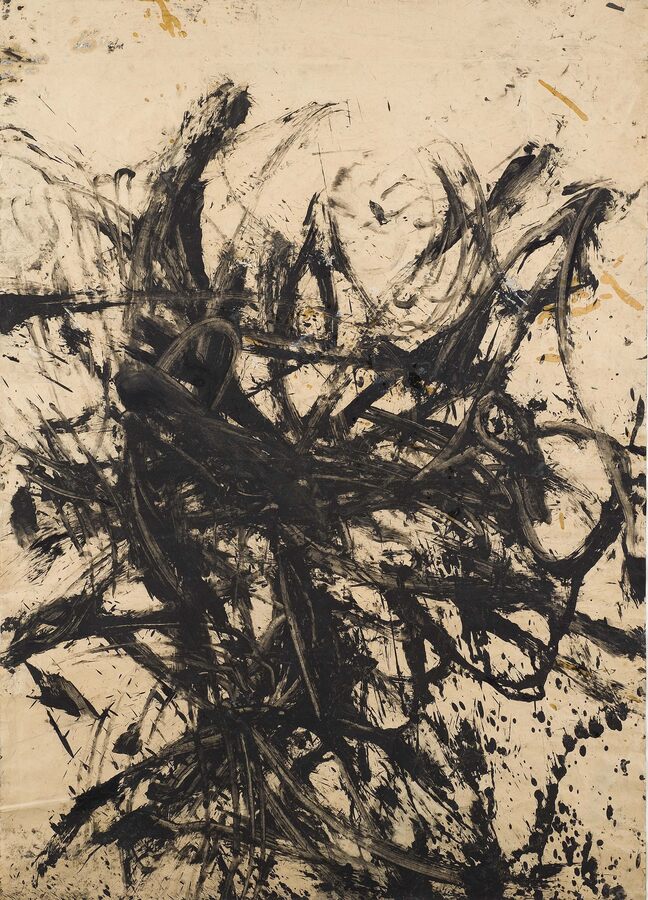 Günter Brus, "Ohne Titel (Informel)", 1960, Dispersion auf Packpapier, Foto: UMJ/N. Lackner Courtesy of the artist und BRUSEUM/Neue Galerie, UMJ © Günter Brus