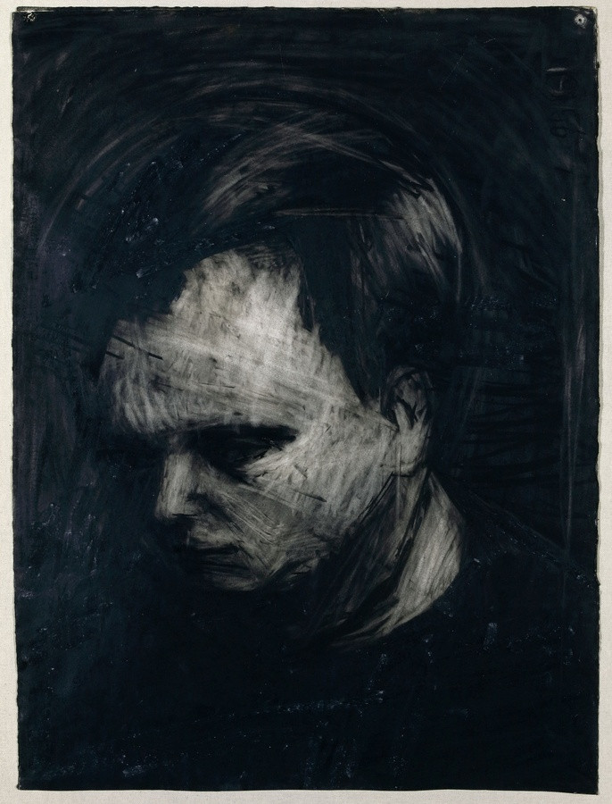 Frank Auerbach, Head of Leon Kossoff, 1956-57, Kohle und Kreide auf Papier, 75.6 x 56.2 cm, Private Collection © The artist, courtesy of Frankie Rossi Art Projects, London.