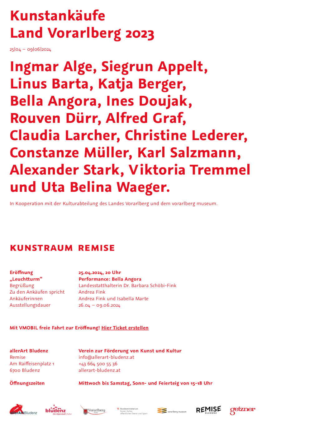 Einladung Kunstankäufe des Landes Vorarlberg 2023 