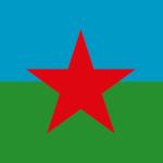 Nachbildung der jugoslawischen Rom_nja-Flagge,