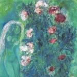 Chagall Mark - Nelkenstrauß mit Liebespaar in