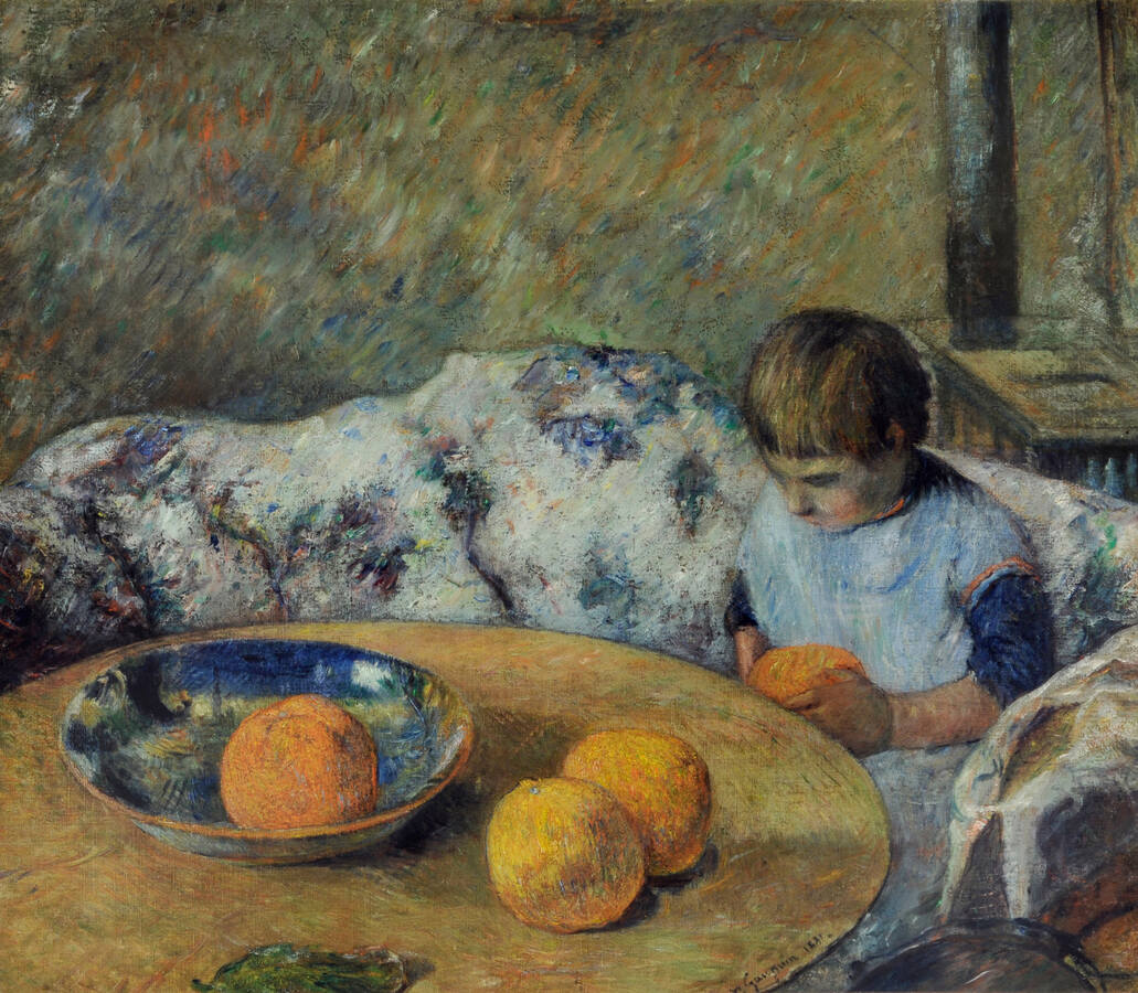 Paul Gauguin, Interieur mit Aline, 1881, Öl auf Leinwand, 75,7 x 86,9 cm, Sheffield Museums Trust, Dauerleihgabe aus Privatbesitz © Sheffield Museums Trust/Foto: Rheinisches Bildarchiv, Marc Weber