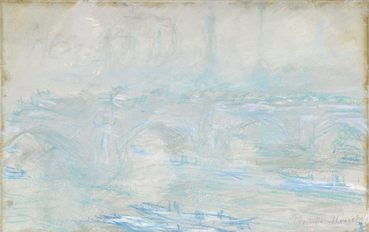 Claude Monet, Waterloo Bridge, um 1900, Pastellkreiden auf Papier auf Karton, 31 x 48 cm © Kunst Museum Winterthur Hahnloser/Jaeggli Stiftung