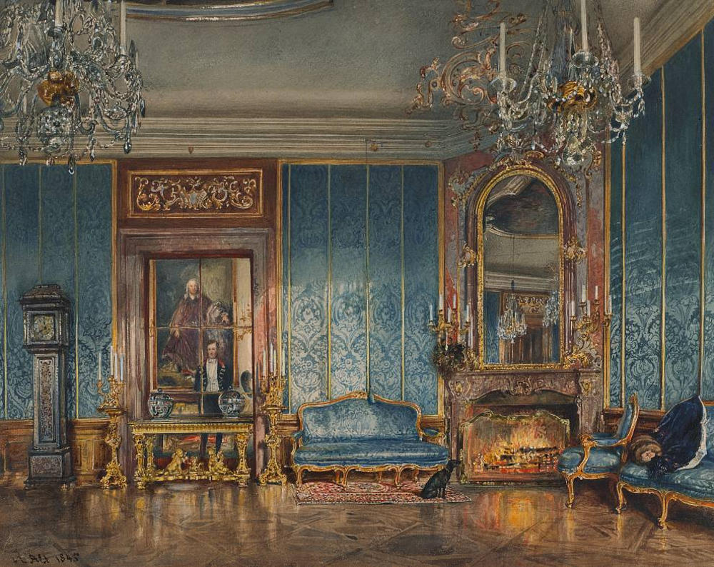 Rudolf von Alt: Der Blaue Salon in Schloss Feldsberg, 1845; © Liechtenstein. The Princely Collections, Vaduz–Vienna