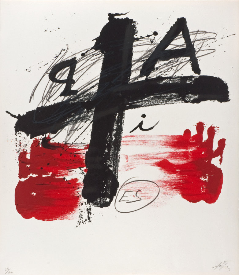 Antoni Tàpies: ohne Titel, 1974. Lithografie; Kunsthalle Bremen - Der Kunstverein in Bremen. © Comissió Tàpies / VG Bild-Kunst, Bonn 2019
