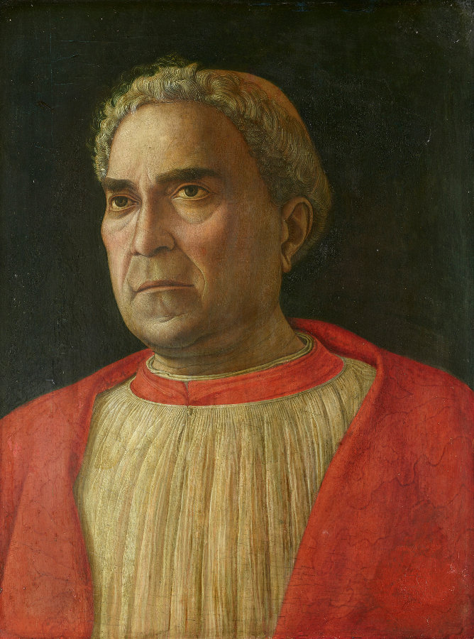 Andrea Mantegna: Bildnis des Kardinal Lodovico Trevisan, 1401-1465. Pappelholz, 45,5 x 34,8 cm; © Staatliche Museen zu Berlin, Gemäldegalerie / Christoph Schmidt