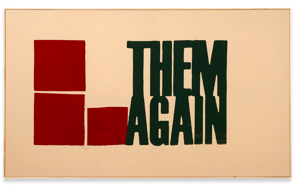 Walter Dahn: Die schon wieder!, 2014. Siebdruck und Gouache auf Textil, 80 x 135 cm; Copyright Walter Dahn, Sprüh Magers
