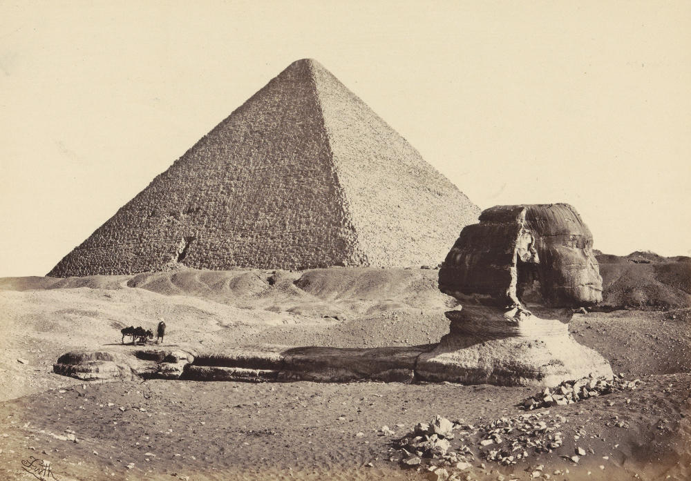 Francis Frith: Sphinx und Große Pyramide in Gizeh, 1856/59; Public domain, Rijksmuseum Amsterdam