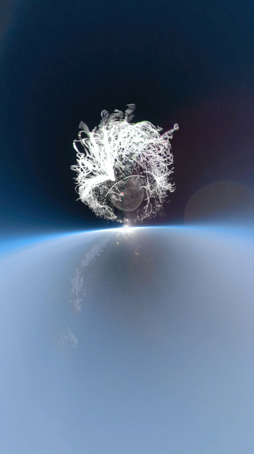 Marie Lienhard: SPACES (Video still im Moment der Ballonexplosion), 2019. Virtual-Reality Video, Negativer Raum Skulptur und Installation im 20. und 21. Jahrhundert; © Foto: Marie Lienhard