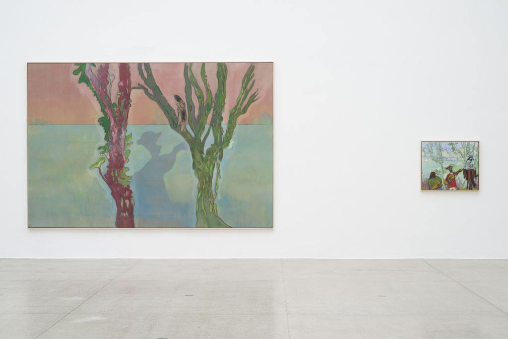 Peter Doig, Two Trees (Music), 2019; Music (Two Trees), 2019, Ausstellungsansicht Secession 2019, Foto: Hannes Böck, Courtesy the artist and Michael Werner Gallery, New York and London / Bildrecht Wien, 2019