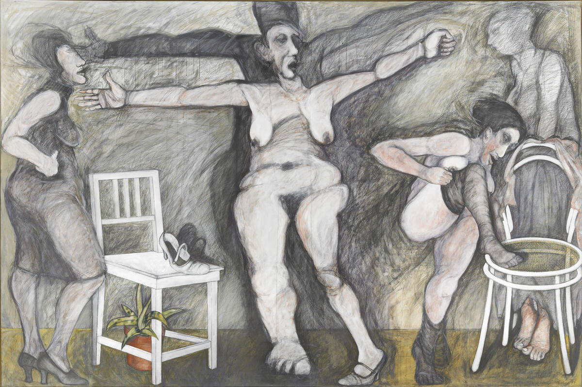 Adolf Frohner, "Die Kreuzigung", 1977, Graphit,