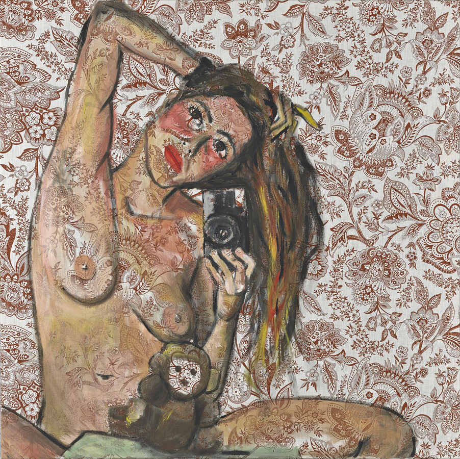 Elke Krystufek, "My Picabia", 1997 Acryl auf Stoff