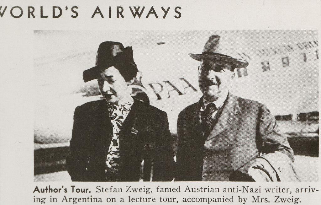 Stefan Zweig mit seiner Ehefrau Lotte bei der
