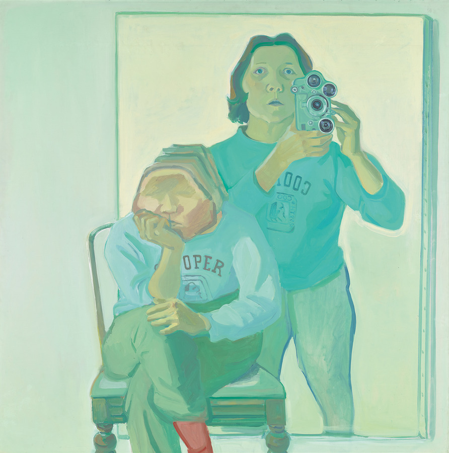 Maria Lassnig, Doppelselbstporträt mit Kamera,