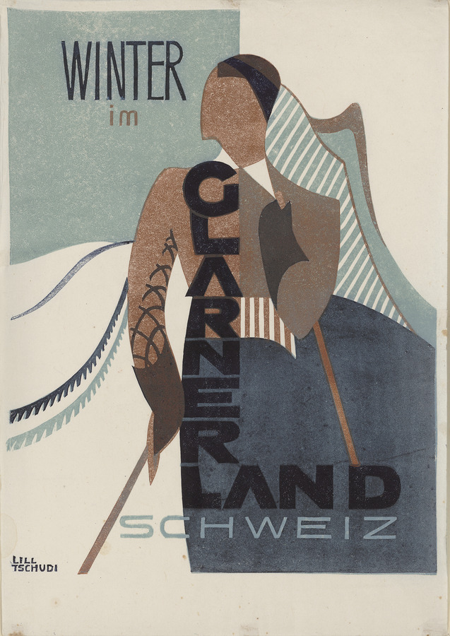 Lill Tschudi, Winter im Glarnerland Schweiz, 1933,