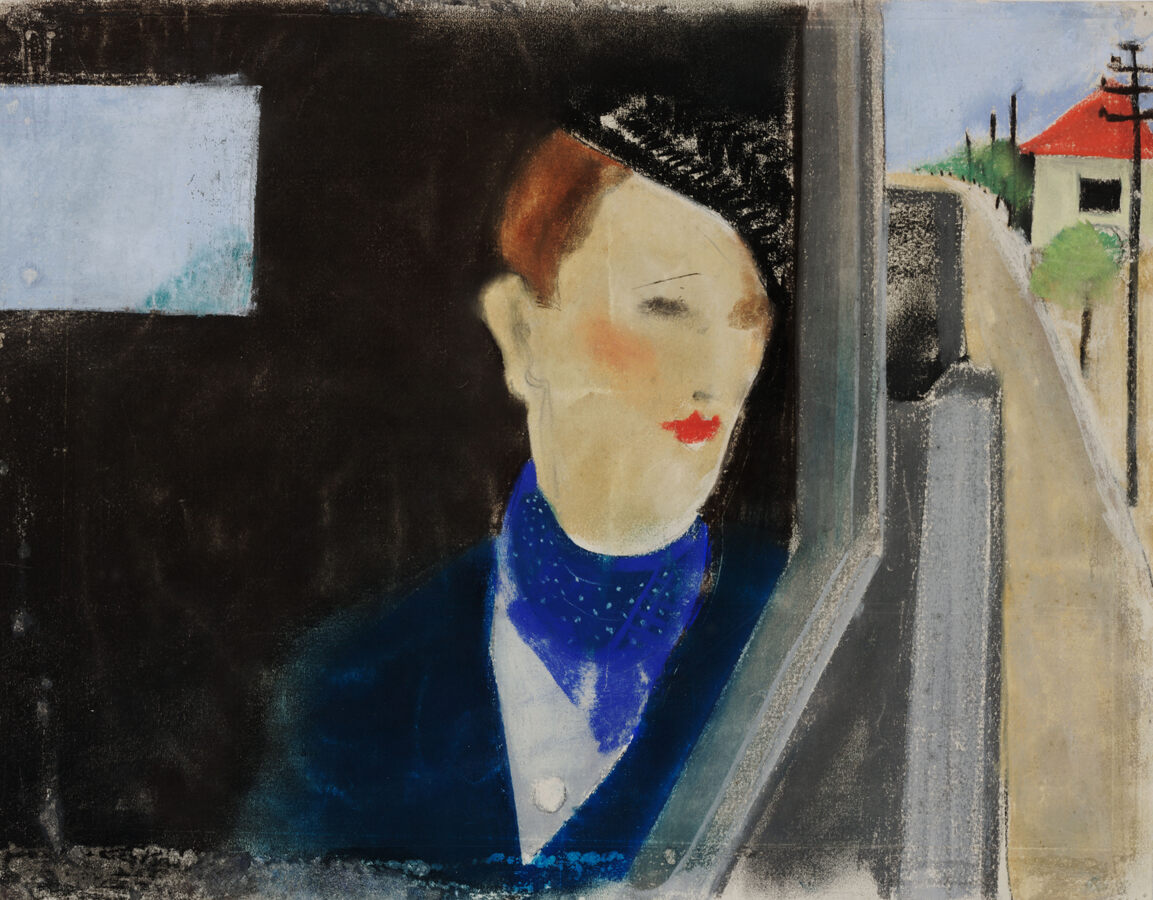 Friedl Dicker-Brandeis, Dame im Auto, 1940 ©