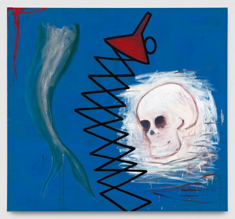Walter Swennen, Untitled (Tête de mort, entonnoir)