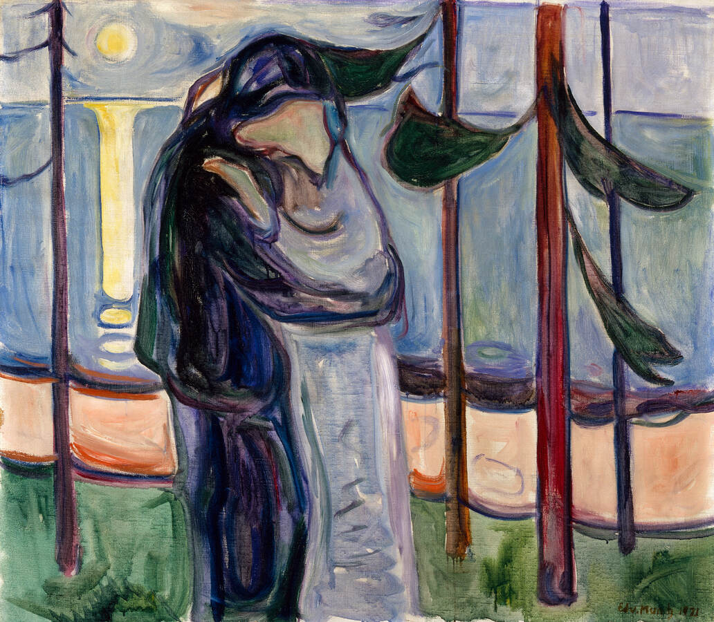 Edvard Munch, Der Kuss, 1921, Öl auf Leinwand, 89