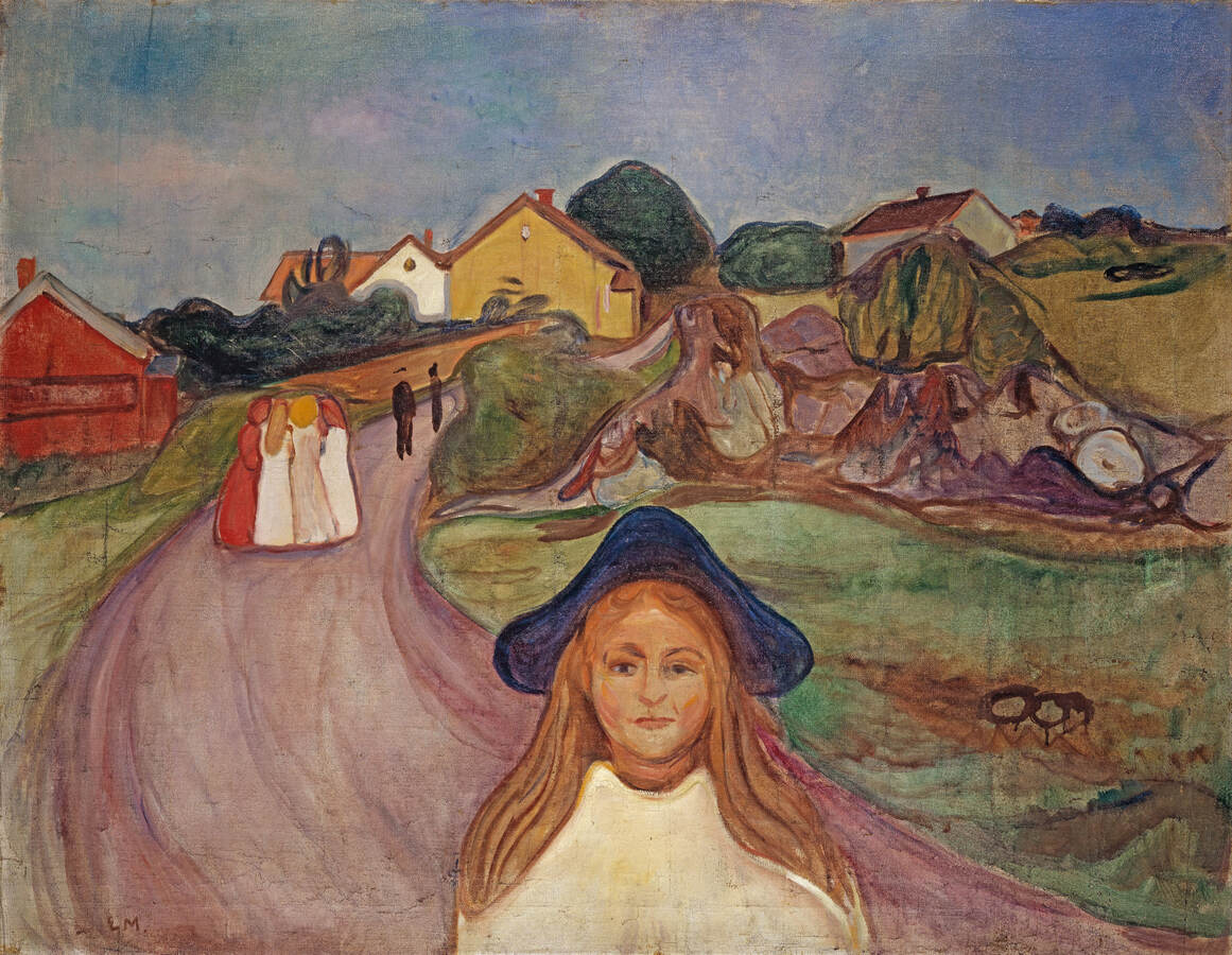 Edvard Munch, Straße in Aggsgardstrand, 1901, Öl