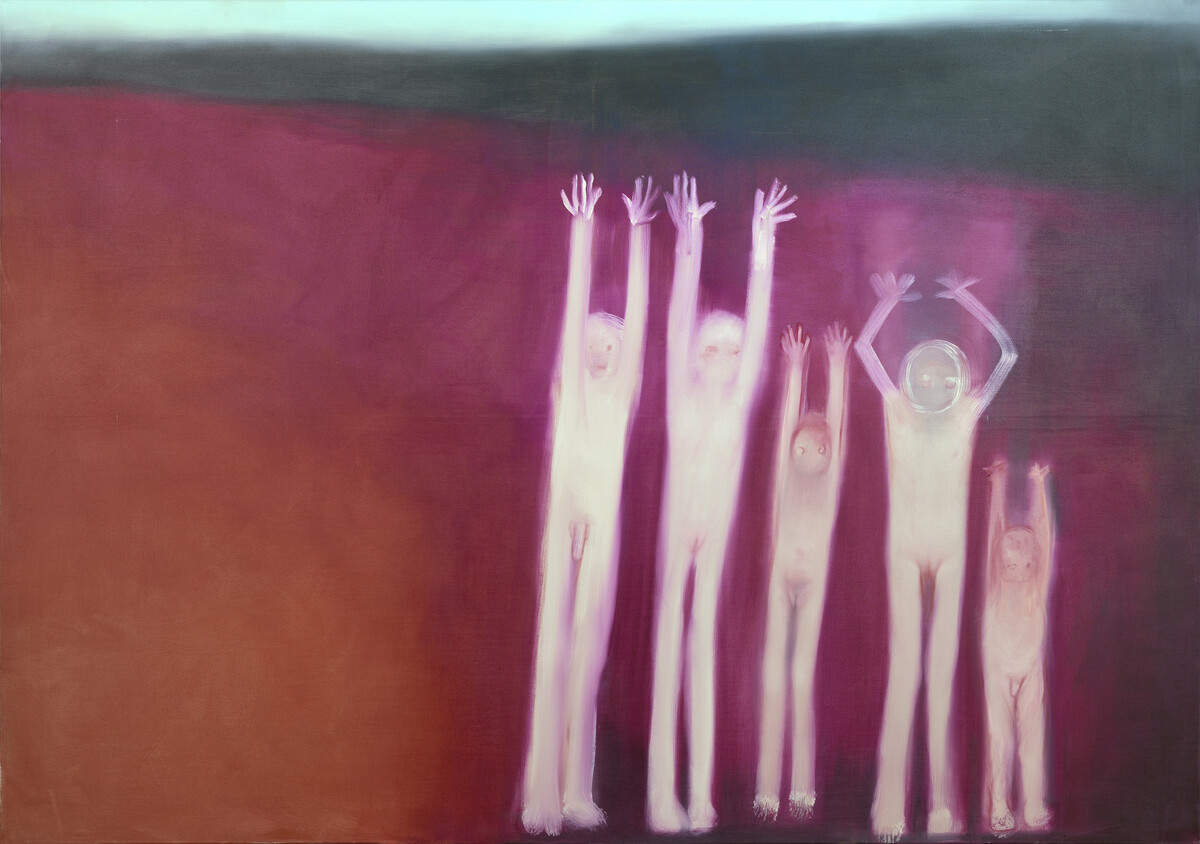 Miriam Cahn, Hände hoch!, 2014, Öl auf Leinwand,