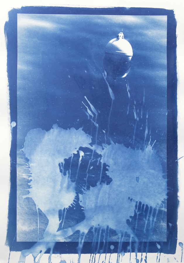 Eva-Maria Raab, lake print n°21, 2021, Cyanotypie