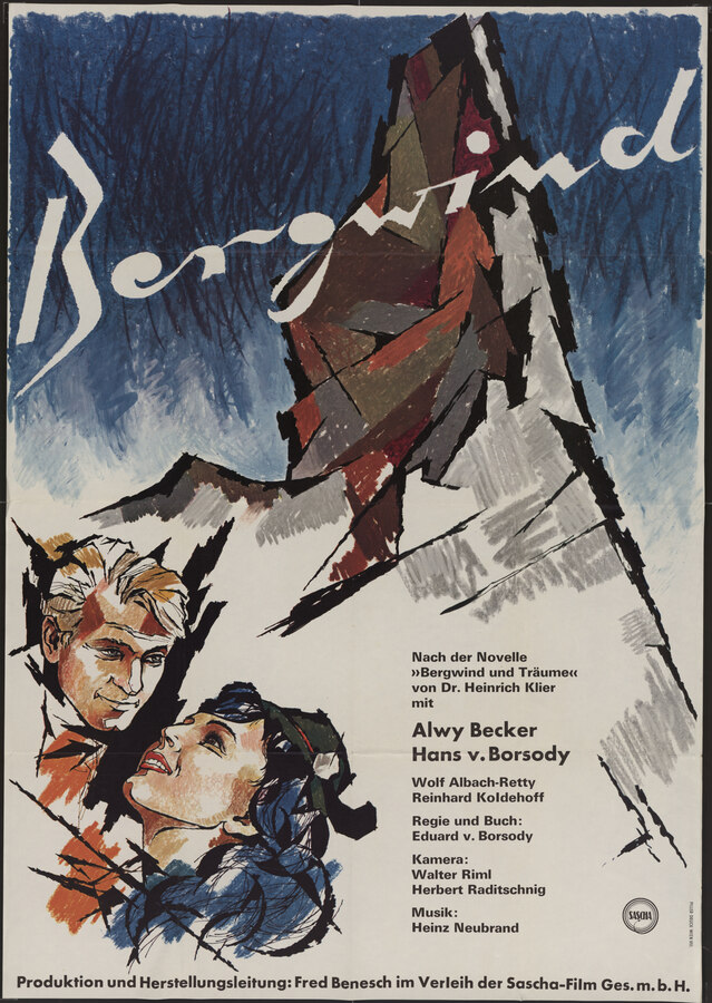 Filmplakat zum Spielfilm „Bergwind“, Produktion