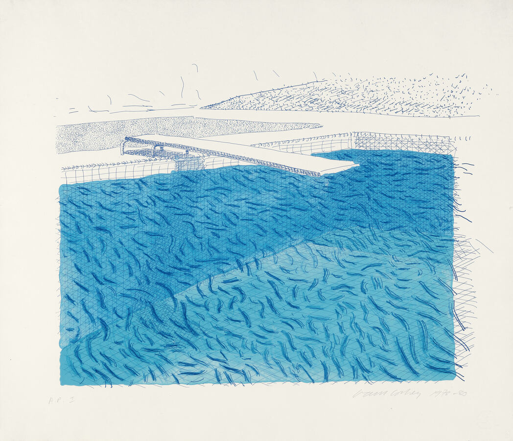 David Hockney, Lithographic Water Made of Lines,
