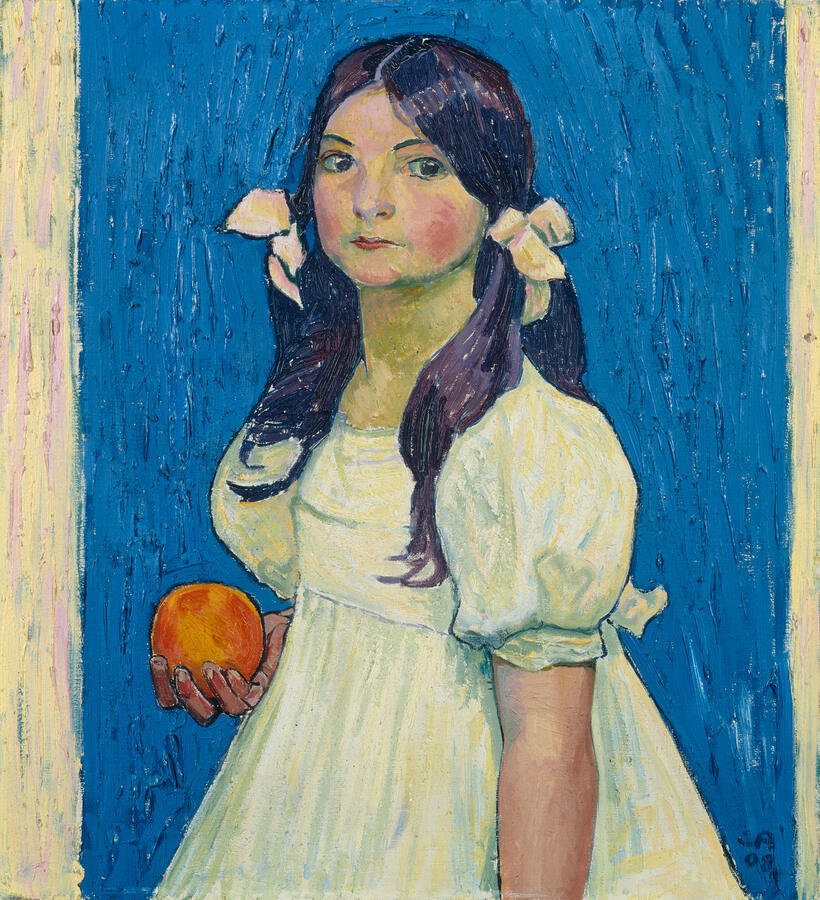 Cuno Amiet (1868–1961), Greti mit Orange, 1908, Öl
