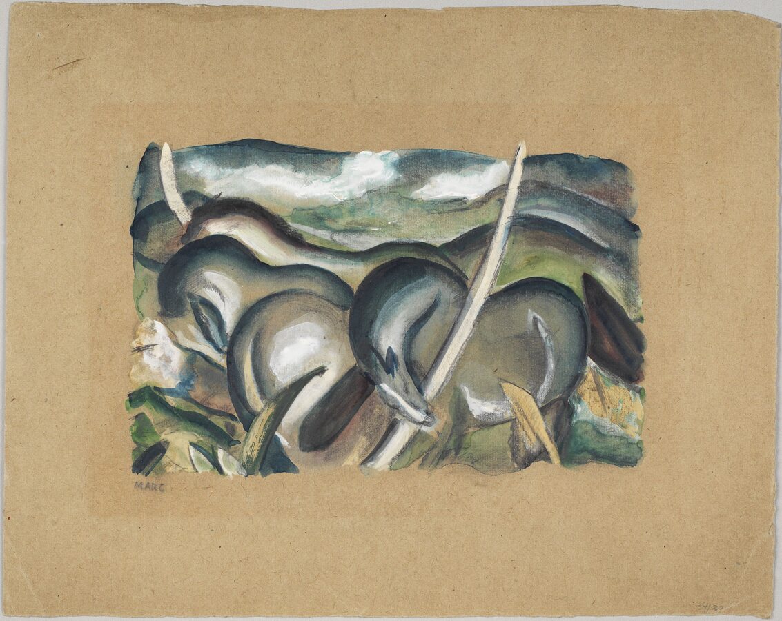 Franz Marc, "Pferde in Landschaft", 1911, Aquarell