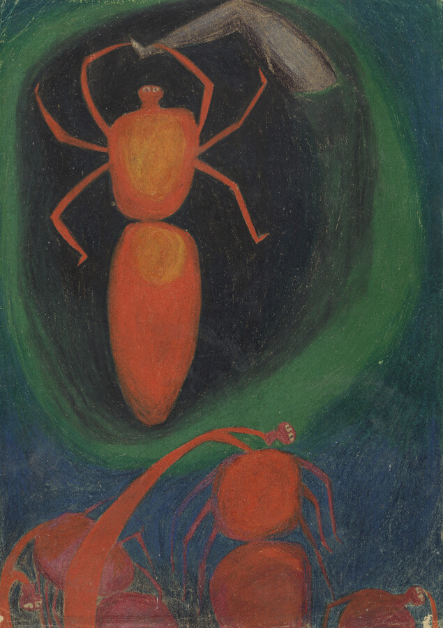 Susanne Wenger, Traumgesichte: Rote Spinnen, 1943