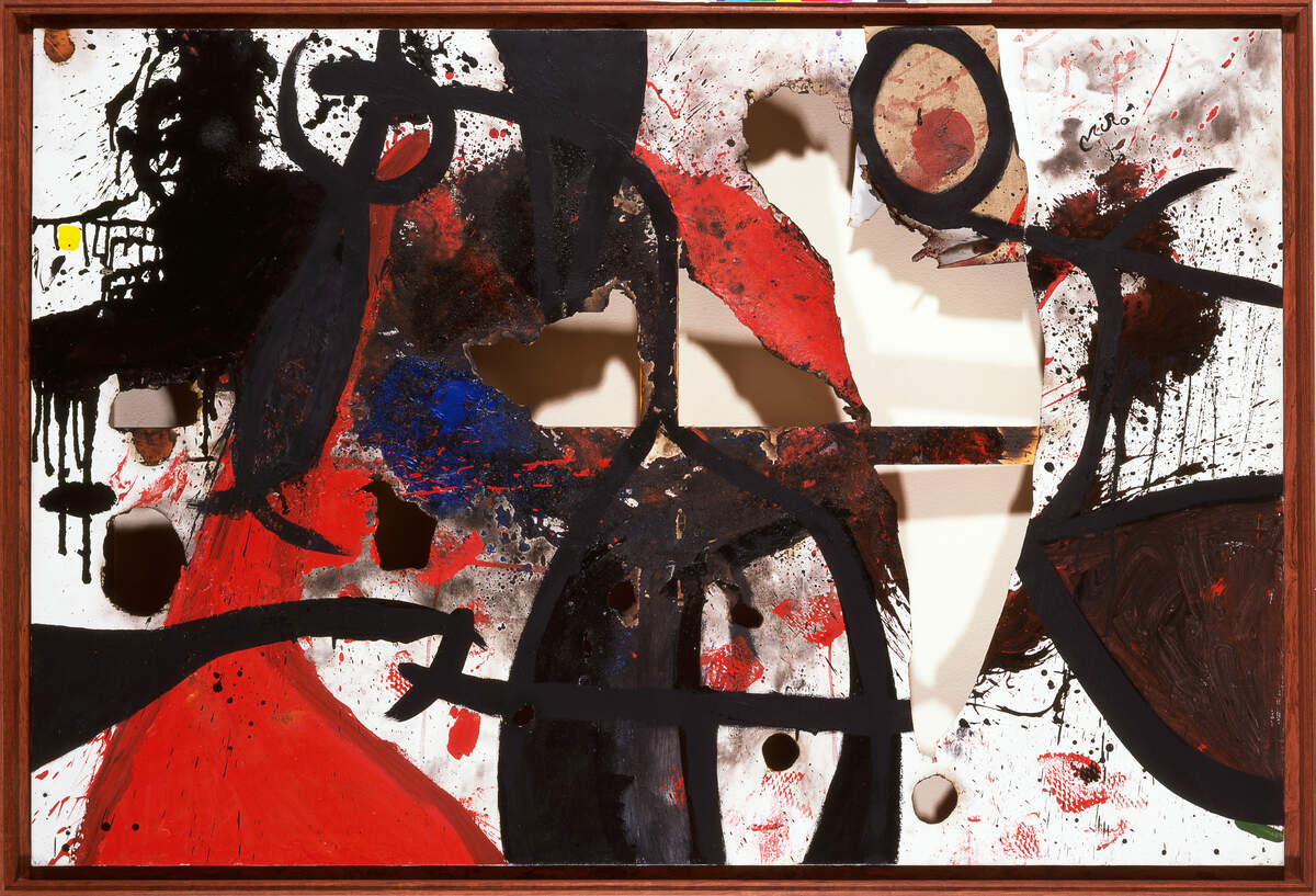 Joan Miró, Verbrannte Leinwand 2 , 1973, Acryl auf