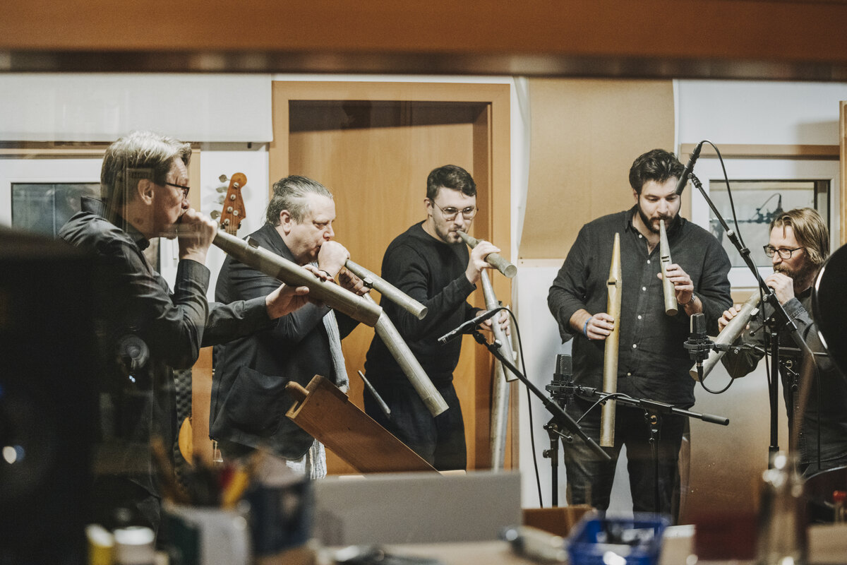 Die Peter Madson Band bei der Aufnahme im Studio (