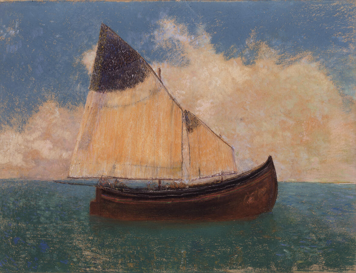 Odilon Redon (1840–1916), Bateau à la dérive,
