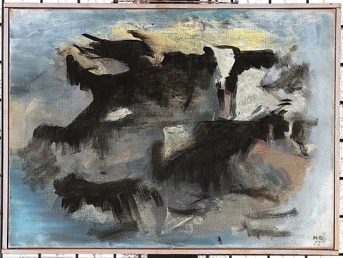 Meret Oppenheim, Nuages, 1953, Öl auf Leinwand, 37