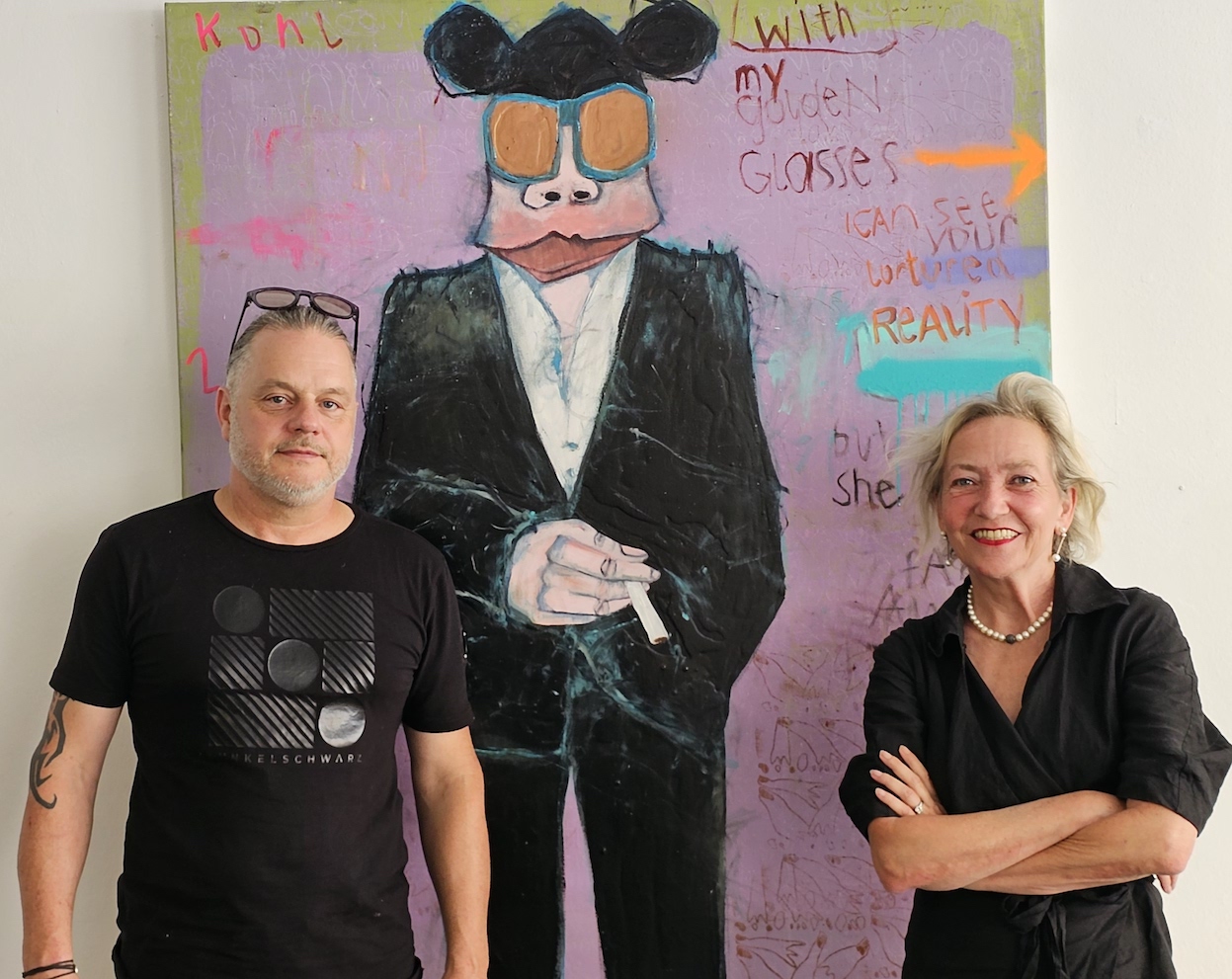 Künstler Peter Kohl und Galeristin Sylvia Janschek