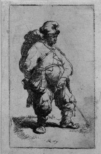 Rembrandt van Rijn, „Der pissende Mann“, 1631,  Radierung, Alte Galerie / Universalmuseum Joanneum, Foto: UMJ/N. Lackner