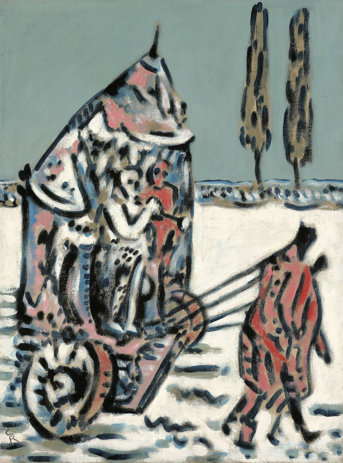 Der kleine Wagen, 1982 Öl auf Leinwand, 80 x 60,5 cm © Roman Scheidl / Museum Liaunig