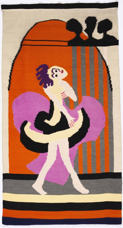 Lise Gujer, "Tänzerin", 1933, (nach einem Entwurf von Ernst Ludwig Kirchner von 1933), Wirkerei, 169x98 cm, Privatsammlung, © zVg