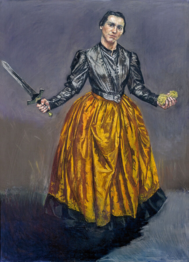 Paula Rego, Angel, 1998, Pastell auf Papier auf Aluminium, 180 x 130 cm © Paula Rego. All rights reserved 2024 / Bridgeman Images, CAM-Centro de Arte Moderna Gulbenkian, Lissabon