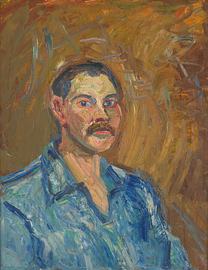 Herbert Boeckl, "Selbstbildnis mit blauem Hemd", 1929, Öl auf Leinwand, Albertina, Wien – Familiensammlung Haselsteiner © Herbert-Boeckl-Nachlass, Wien